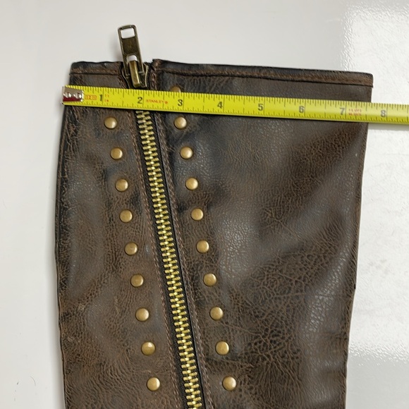 Unr8ed Brown Distressed Tall Boots - Picture 13 of 16